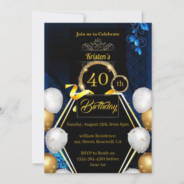 Einladung zum Geburtstag (Vorderseite)