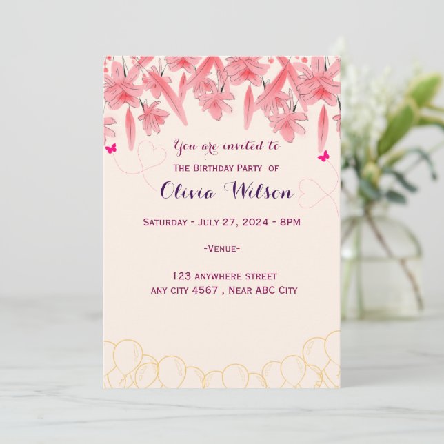 Einladung zum Geburtstag (Stehend Vorderseite)