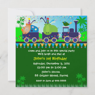 Einladung zum Geburtstag: 019B niedlicher Zug