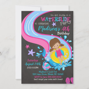 Einladung zum Geburtstag auf der Wasserrutsche / P