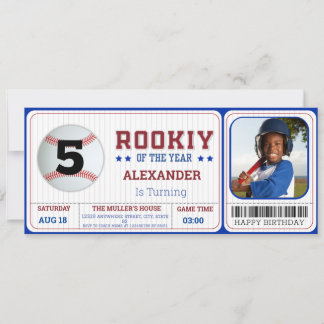 Einladung zum Geburtstag Baseball Ticket FOTO
