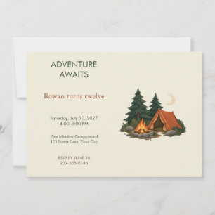 Einladung zum Geburtstag: Campfire Forest Adventur