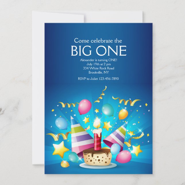 Einladung zum Geburtstag Cupcake (Vorderseite)