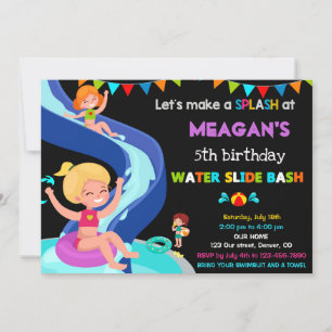 Einladung zum Geburtstag der Wasserrutsche Schwimm