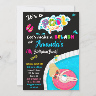 Einladung zum Geburtstag der Wasserrutsche Schwimm