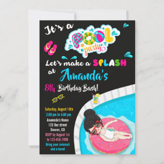 Einladung zum Geburtstag der Wasserrutsche Schwimm