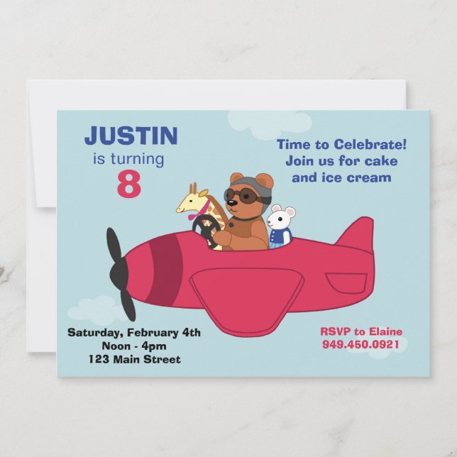 Einladung zum Geburtstag des Flugzeugs (Vorderseite)