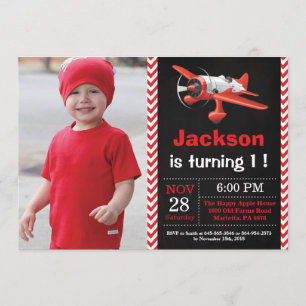 Einladung zum Geburtstag des Flugzeugs. Boy Birthd