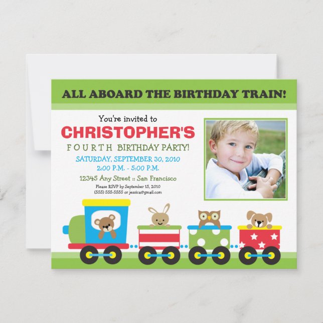Einladung zum Geburtstag des gesamten Zuges (grün) (Vorderseite)