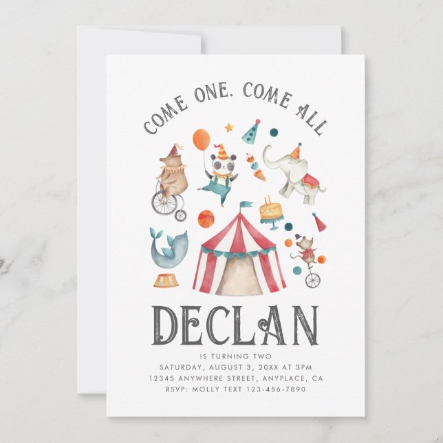 Einladung zum Geburtstag des Karnevals | Circus Bi (Vorderseite)