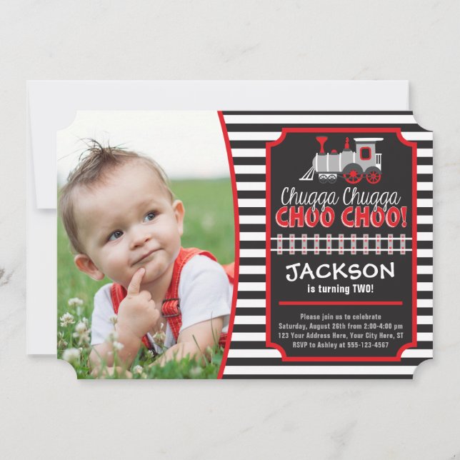 Einladung zum Geburtstag des Zuges mit Umschlägen (Vorderseite)