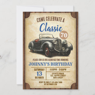 Einladung zum Geburtstag eines Digital Classic Car