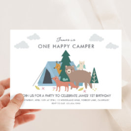 Einladung zum Geburtstag eines glücklichen Campers