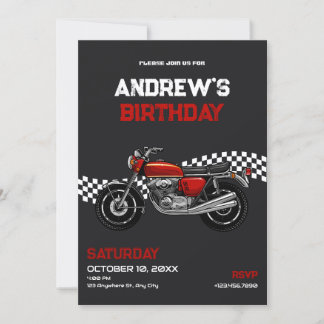 Einladung zum Geburtstag eines klassischen Motorra