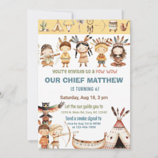 Einladung zum Geburtstag eines Native American Ind
