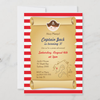 Einladung zum Geburtstag eines Piraten - Vertikal