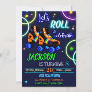 Einladung zum Geburtstag eines Rollers zur Skaten