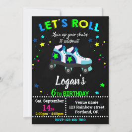 Einladung zum Geburtstag eines Rollers zur Skaten