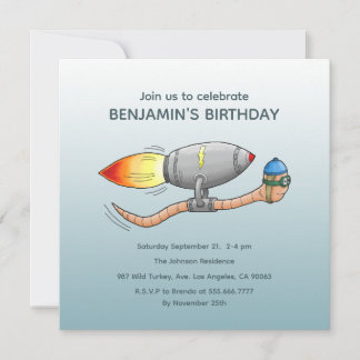 Einladung zum Geburtstag eines Speedy Rocket Worms