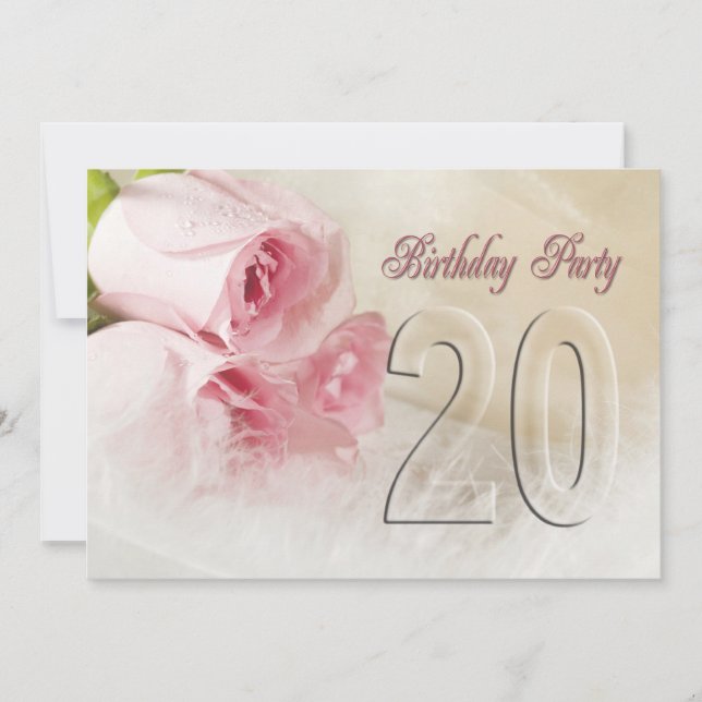 Einladung zum Geburtstag für 20 Jahre (Vorderseite)