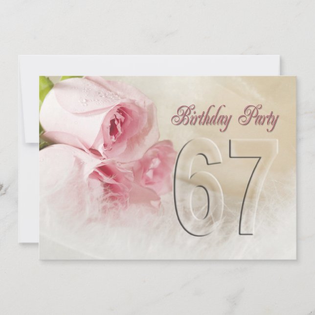 Einladung zum Geburtstag für 67 Jahre (Vorderseite)
