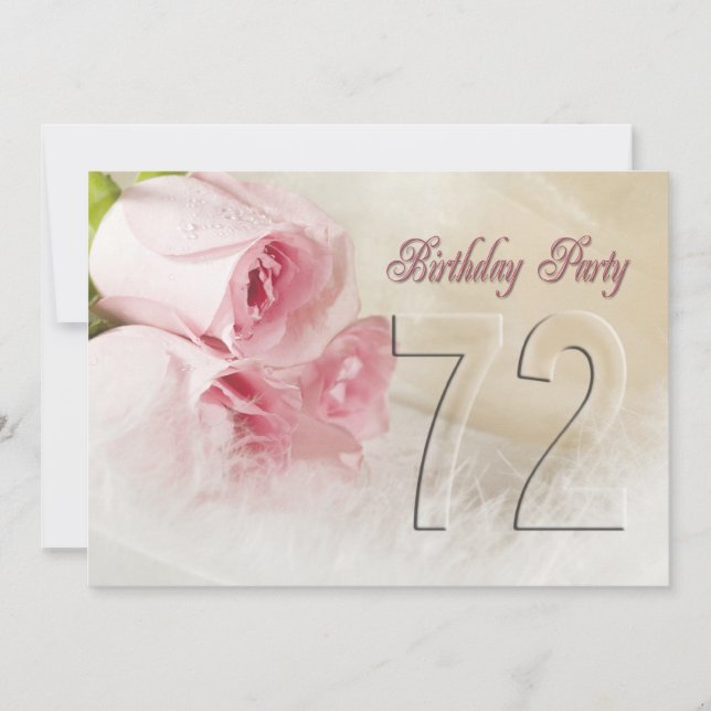 Einladung zum Geburtstag für 72 Jahre (Vorderseite)