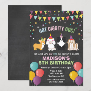 EINLADUNG ZUM GEBURTSTAG FÜR HUNDEWELPEN JEDES ALT