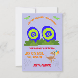 Einladung zum Geburtstag für Zwillingsbrüder.