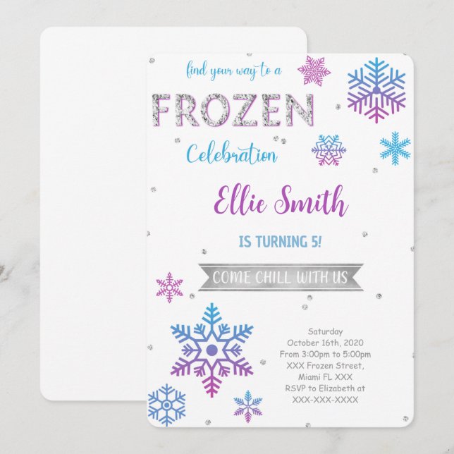 Einladung zum Geburtstag gefroren (Vorne/Hinten)