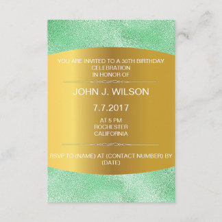 Einladung zum Geburtstag Golden Metallic Mint Vip