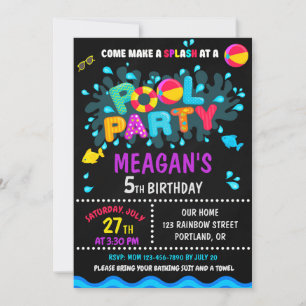 Einladung zum Geburtstag im Schwimmbad Party Girl