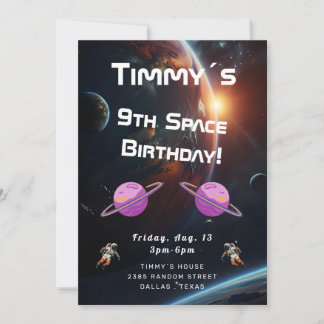 Einladung zum Geburtstag im Weltraum-Stil
