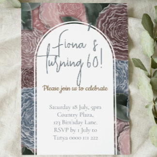 Einladung zum Geburtstag in Deep Hued Florals