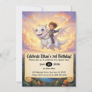 Einladung zum Geburtstag: Kleiner Ritter auf einem