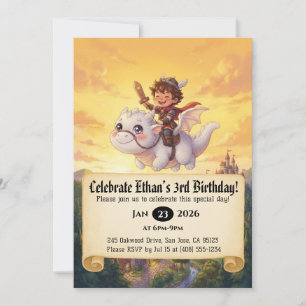 Einladung zum Geburtstag: Kleiner Ritter auf einem