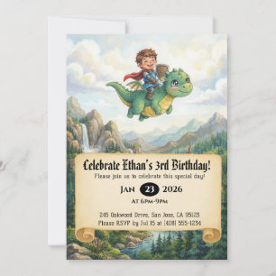 Einladung zum Geburtstag: Kleiner Ritter auf einem