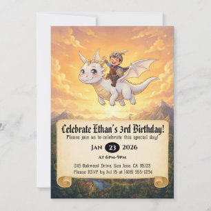 Einladung zum Geburtstag: Kleiner Ritter auf einem