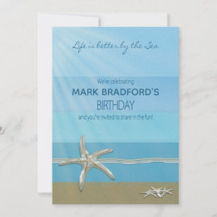 Einladung zum Geburtstag, Meeresthema, Starfish, N
