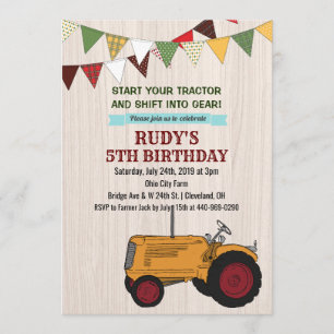 EINLADUNG ZUM GEBURTSTAG MIT ALTEM TRAKTOR FÜR JEG