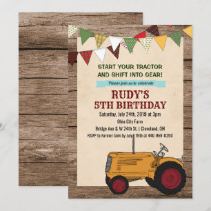 EINLADUNG ZUM GEBURTSTAG MIT ALTEM TRAKTOR FÜR JEG