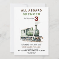 Einladung zum Geburtstag mit dem Eisenbahn-Thema
