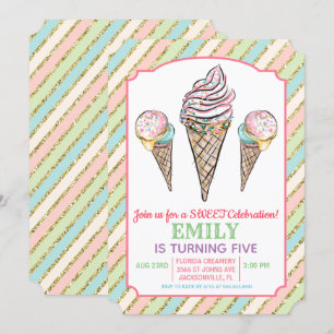 EINLADUNG ZUM GEBURTSTAG MIT EISCREME FÜR JEDES AL