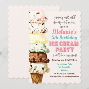 EINLADUNG ZUM GEBURTSTAG MIT EISCREME FÜR JEDES AL