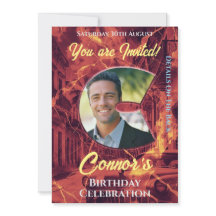 Einladung zum Geburtstag mit Foto C intital