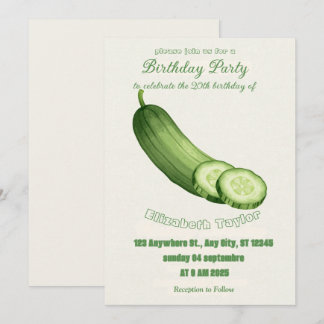 Einladung zum Geburtstag mit Gurken und Dill - Foo