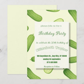 Einladung zum Geburtstag mit Gurken und Dill - Foo