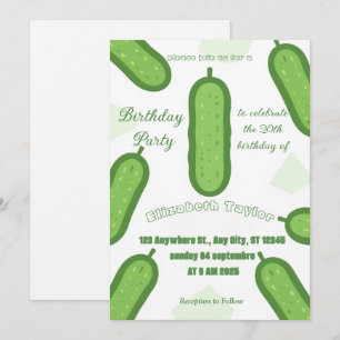 Einladung zum Geburtstag mit Gurken und Salzgurken