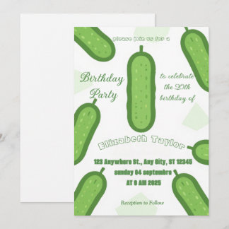 Einladung zum Geburtstag mit Gurken und Salzgurken