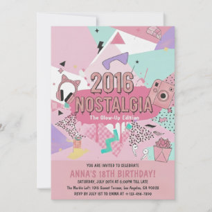 Einladung zum Geburtstag mit Nostalgie-Glow-Up 201