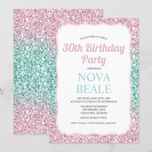 EINLADUNG ZUM GEBURTSTAG MIT OMBRE-GLITTER FÜR JED